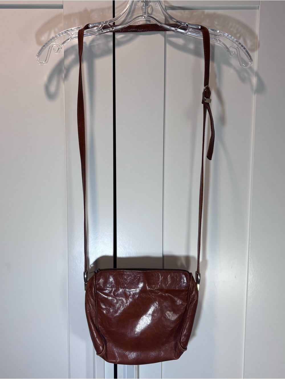 Vintage Italian Leather Bonwit Teller Brown Crossbody Bag Italy Shoulder Purse